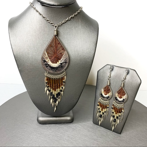 Jewelry - Bohemian Dream Catcher Necklace & Earring Set